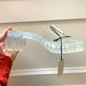 Gucci clear rubber slide sandals. Never worn.